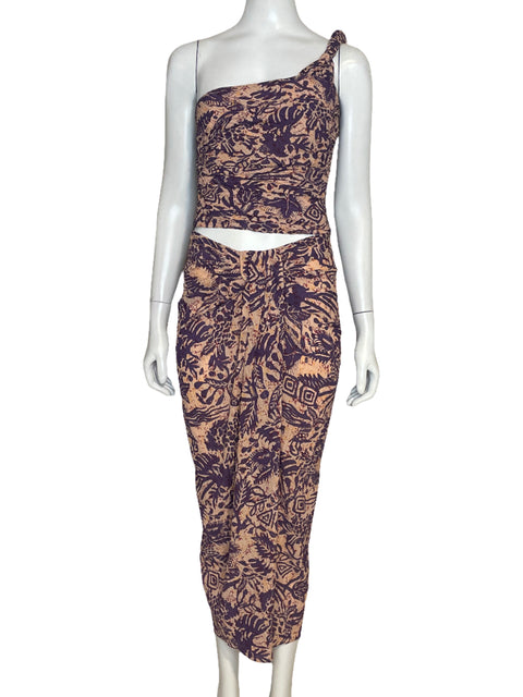 Set Zara Estampado Morado-Talla XS