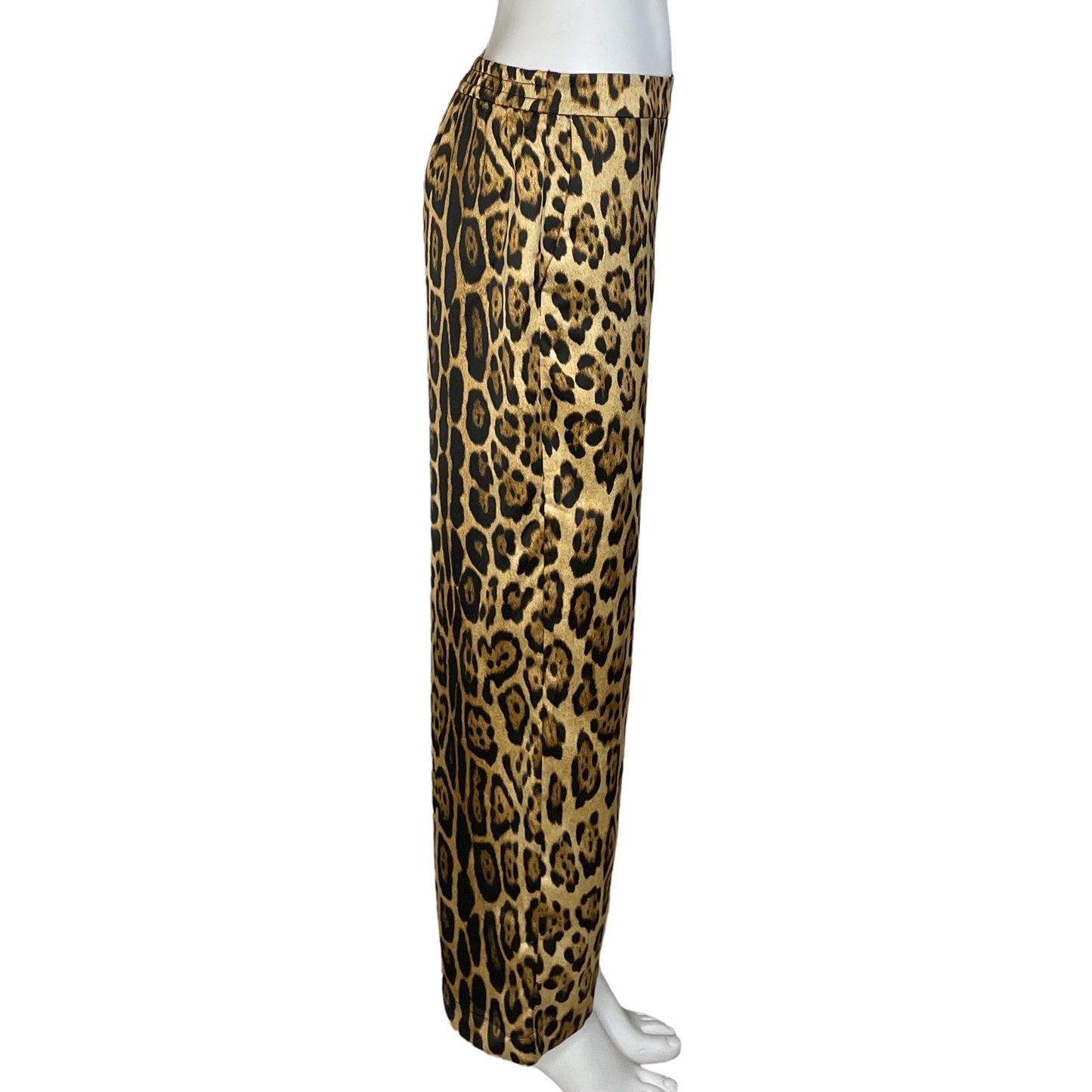 Pantalón Mango Estampado Leopardo Marrón-
Talla L