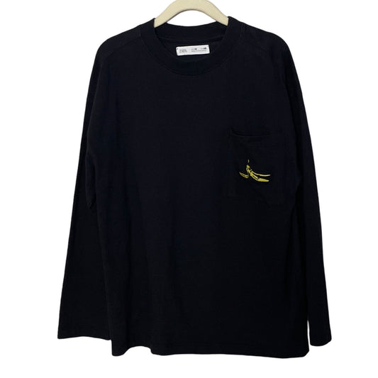 Sweater Zara Banana Bordado Negro-Talla 10