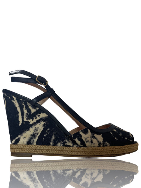 Calzado Carolina Herrera Plataforma Tirita Azul- Talla 38