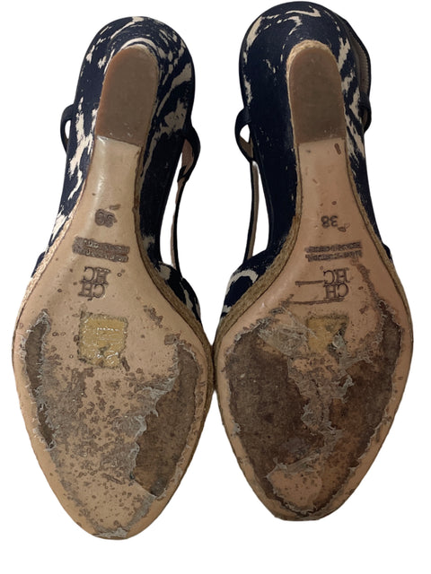 Calzado Carolina Herrera Plataforma Tirita Azul- Talla 38