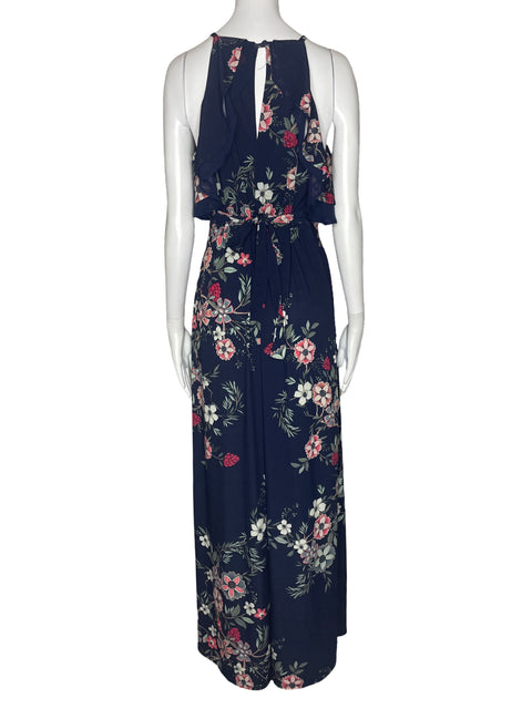 Vestido Monsoon Flores Halter Azul-Talla 8