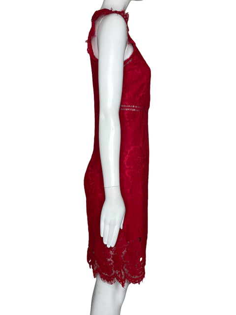 Vestido Sugar+Lips Encaje Sin Mangas Rojo-Talla S