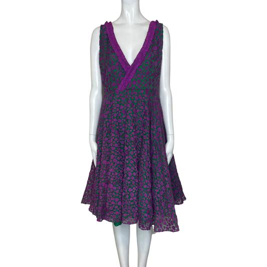 Vestido ADOLFO DOMINGUEZ Bordado Sin Mangas Morado - Talla 40