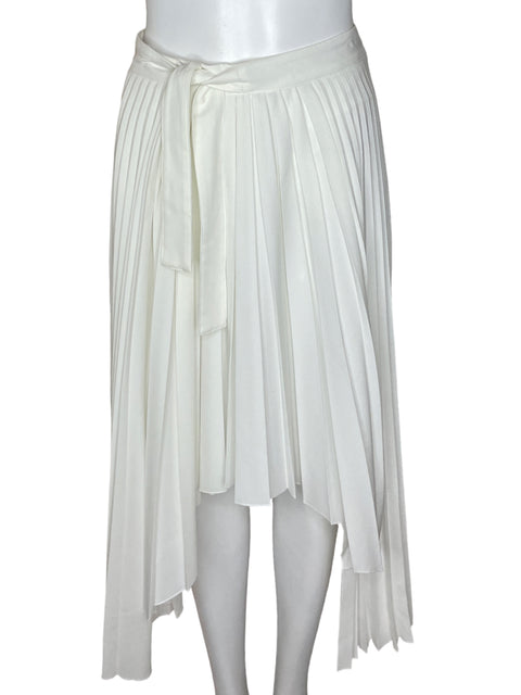Falda Maje Asimetrica Plizada Blanca- Talla S