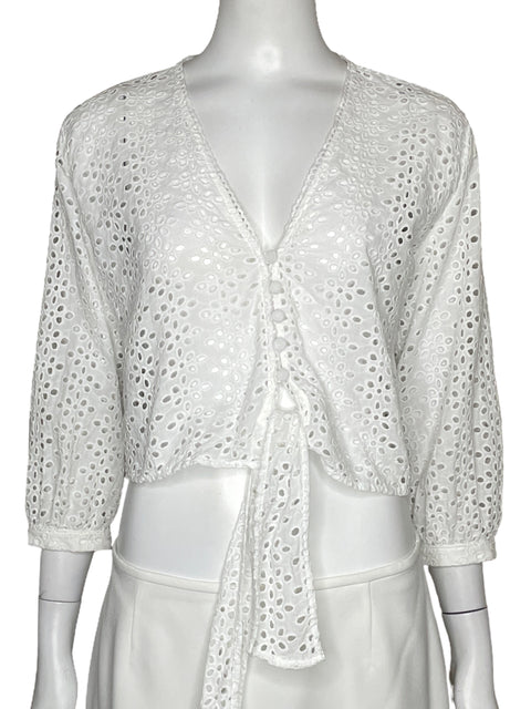 Top Studio F Troquelado Blanco-Talla S