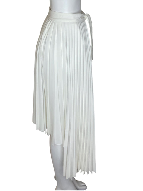 Falda Maje Asimetrica Plizada Blanca- Talla S