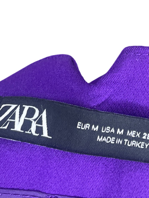 Pantalón Zara Pliegues Morado - Talla M