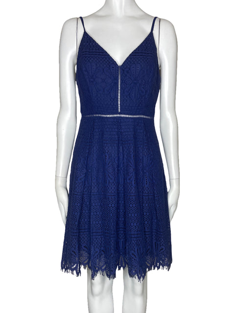 Vestido Soprano Encaje Tiras Azul-Talla S