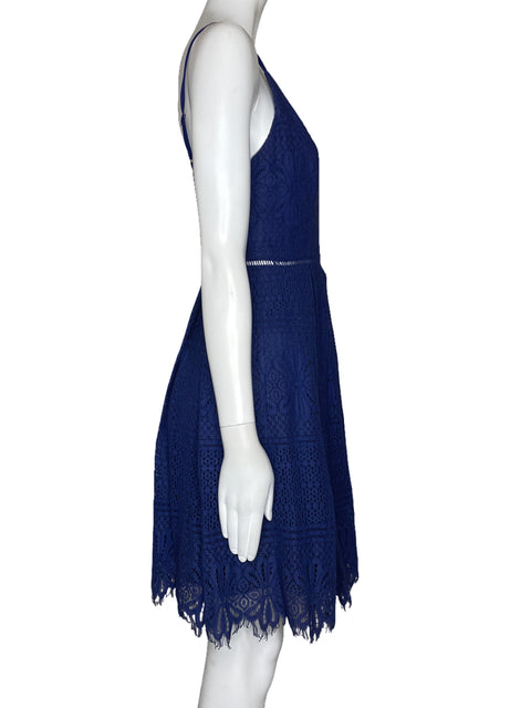 Vestido Soprano Encaje Tiras Azul-Talla S