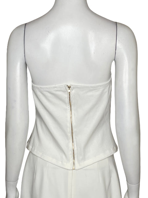Top Valentine Strapless Piedras Blanco-Talla M