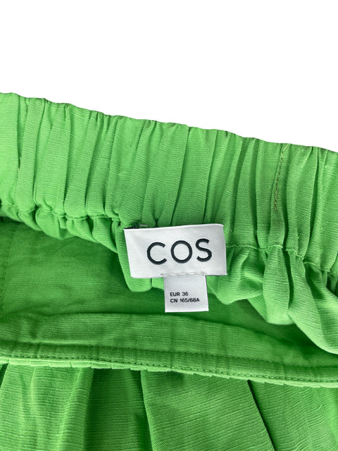 Falda COS Corte A Plizada Verde- Talla 36