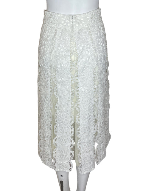 Falda Maje Flecos Tejidos Blanco- Talla S