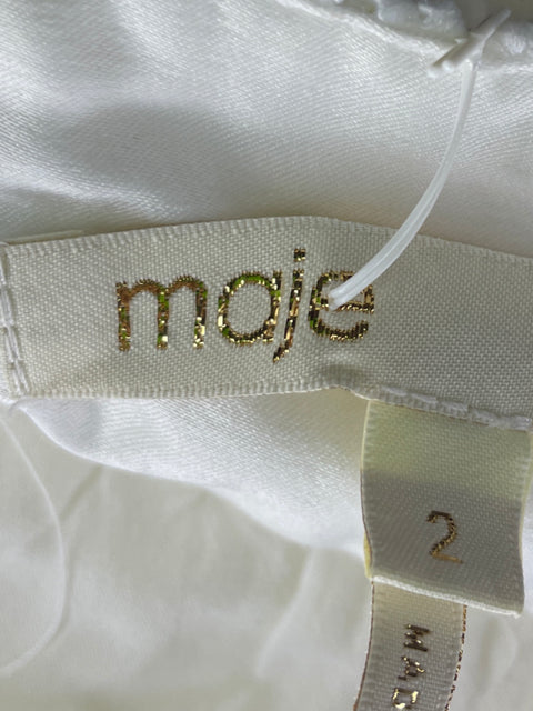 Falda Maje Flecos Tejidos Blanco- Talla S