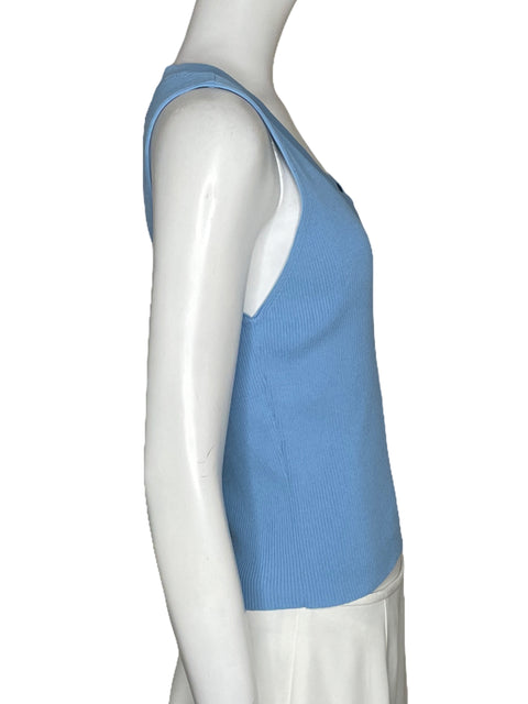 Top Karl Lagerfeld Acanalado Sin Mangas Azul-Talla M