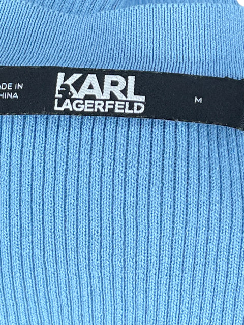 Top Karl Lagerfeld Acanalado Sin Mangas Azul-Talla M