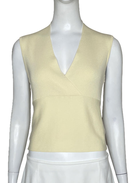 Top Guess Acanalado Amarillo-Talla L