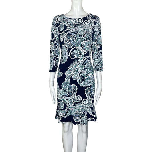 Vestido STUDIO ONE ESTAMPADO Mangas Larga Azul - Talla S