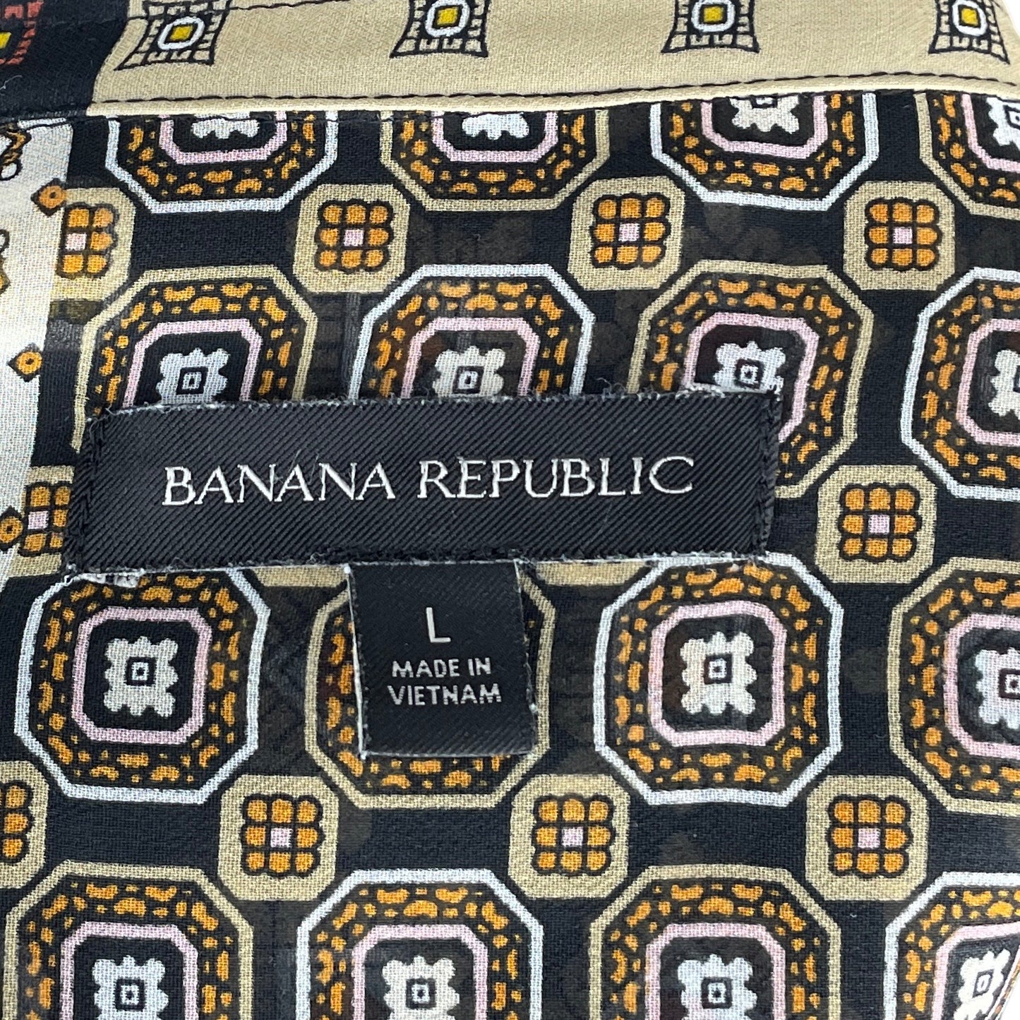 Blusa Banana Republic Estampado Manga Larga 
Negro-Talla L