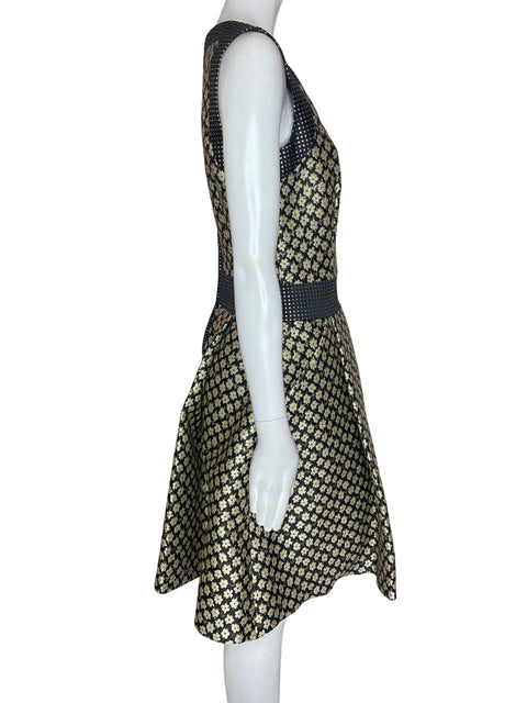 Vestido Red Valentino Plieges Flores Azul- Talla 42