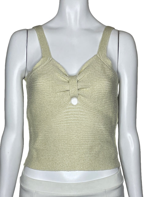 Top Salvaje Punto Metalizado Beige-Talla S