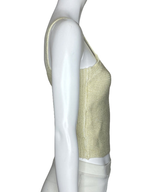 Top Salvaje Punto Metalizado Beige-Talla S