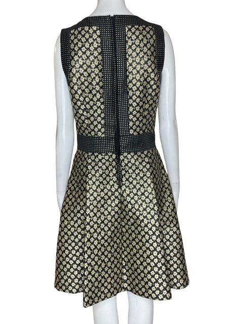 Vestido Red Valentino Plieges Flores Azul- Talla 42
