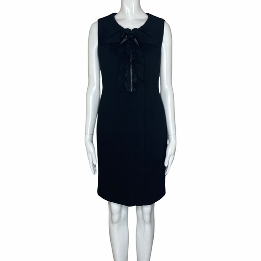 Vestido TAHARI Flecos Zipper Negro - Talla S