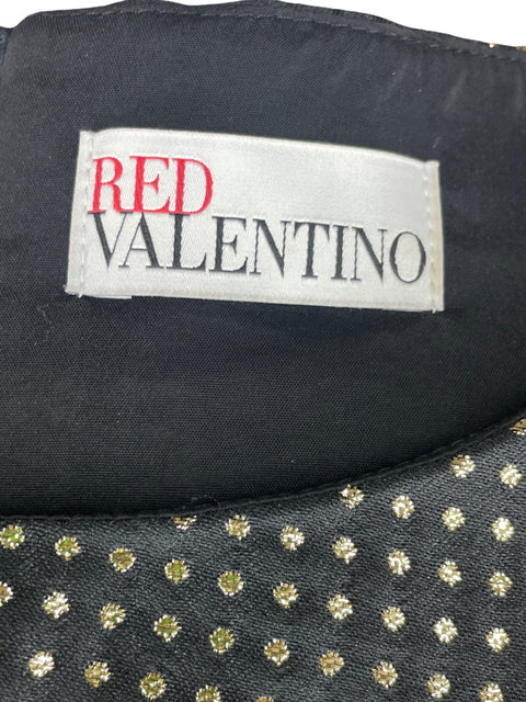 Vestido Red Valentino Plieges Flores Azul- Talla 42