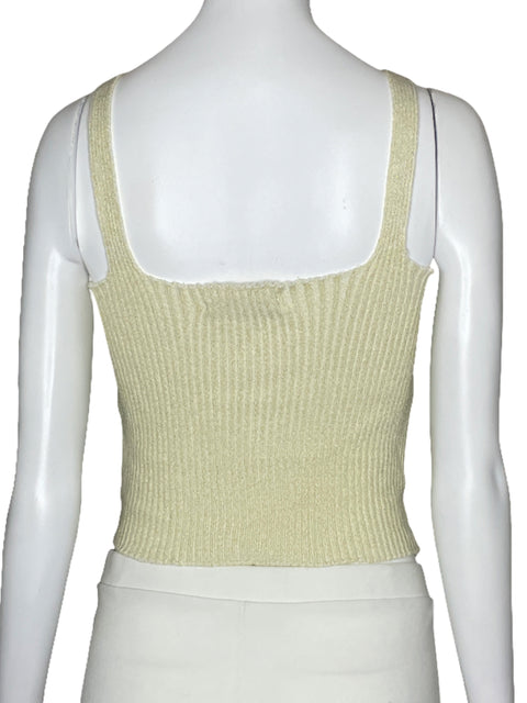 Top Salvaje Punto Metalizado Beige-Talla S