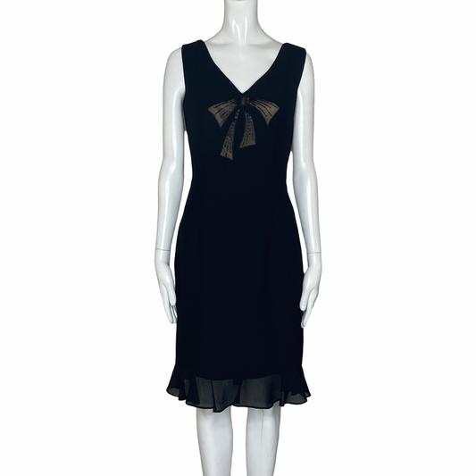 Vestido DONNA MORGAN Recto Flecos Negro - Talla 6