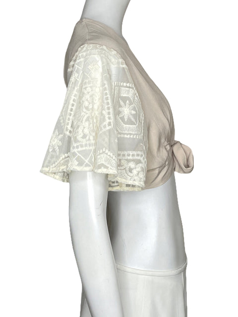 Top Cotazur Encaje Beige-Talla L
