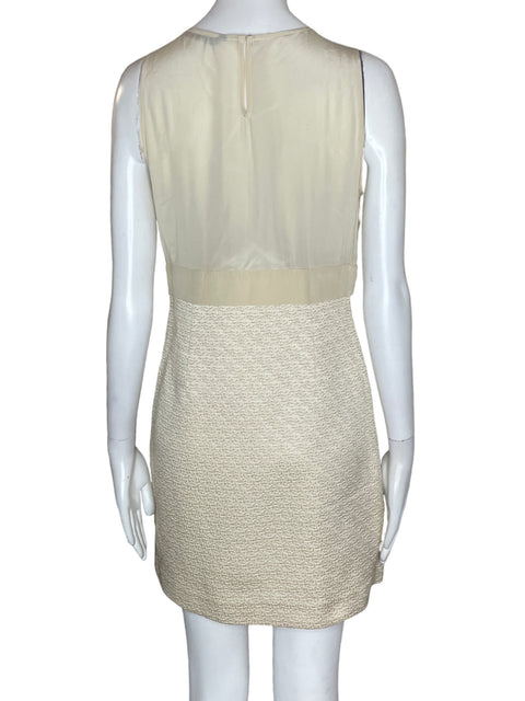 Vestido Zara Woman Pedreria Beige- Talla S