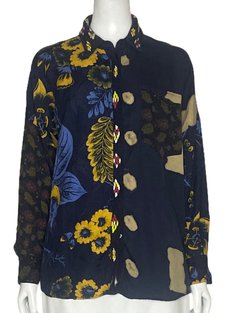 Camisa Desigual Flores Azul - Talla M