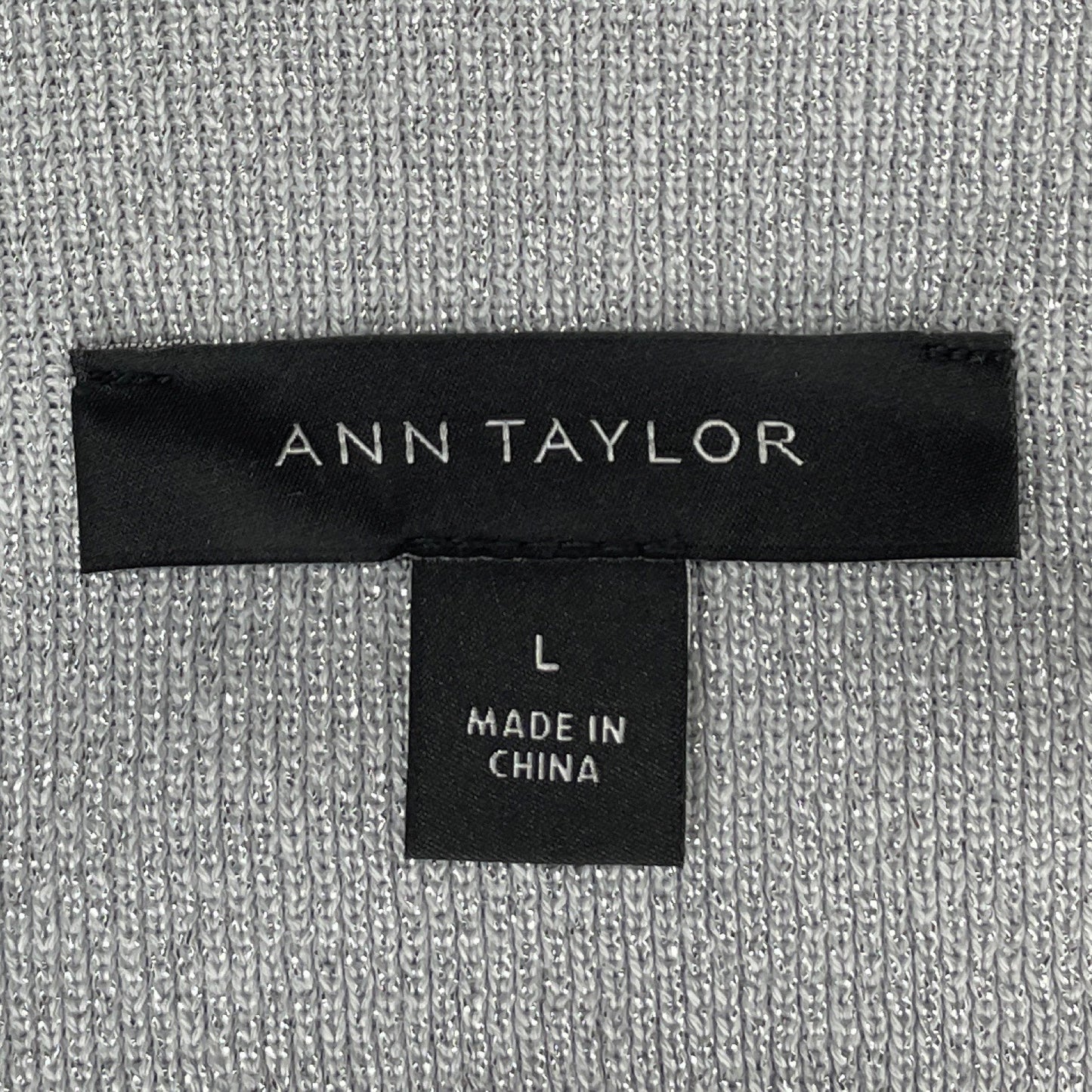 Top Ann Taylor Brillante Sin Mangas Gris-Talla L