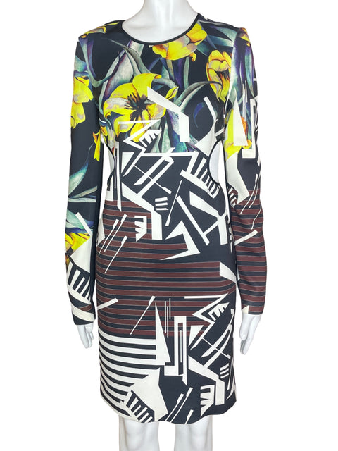 Vestido Clover Canyon Manga Larga Flores Azul- Talla M