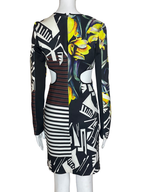 Vestido Clover Canyon Manga Larga Flores Azul- Talla M