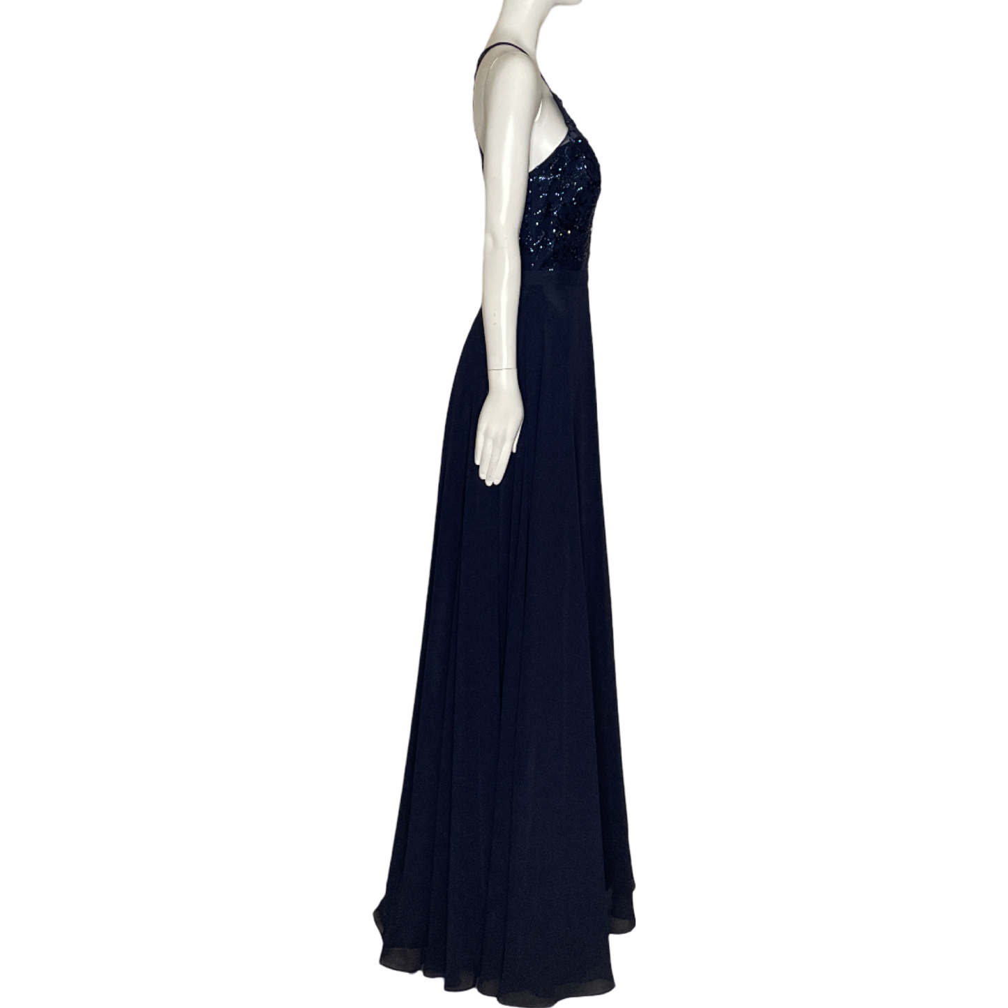 Vestido Morilee Madeline Garden  Halter Bordado
Azul-Talla 2