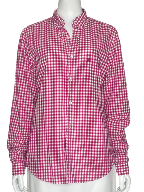 Camisa Burberry Cuadros Fucsia - Talla M