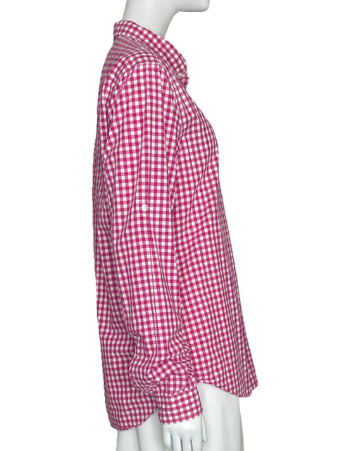 Camisa Burberry Cuadros Fucsia - Talla M