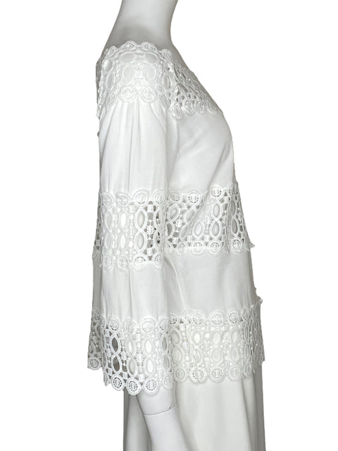 Blusa Carmen Steffens Encaje Blanco-Talla U