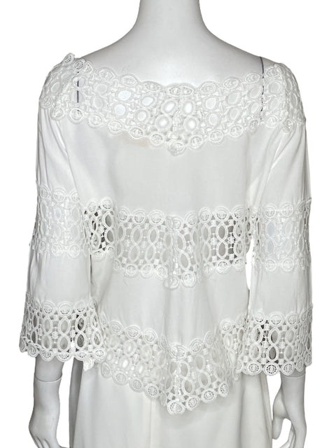 Blusa Carmen Steffens Encaje Blanco-Talla U