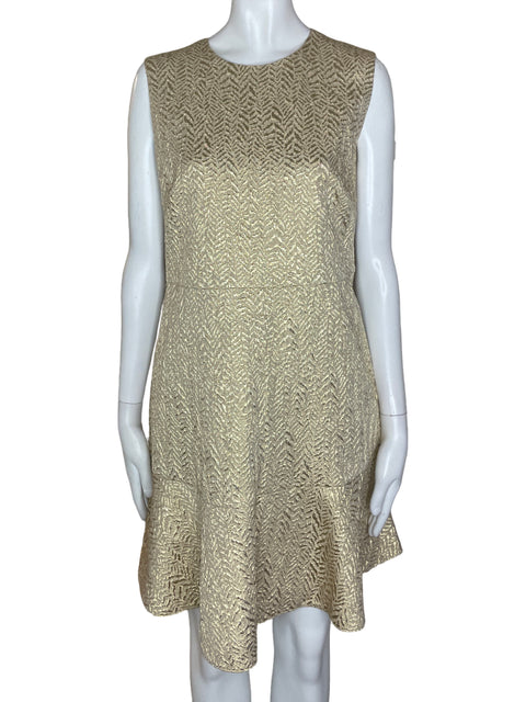 Vestido Red Valentino Acampanado Dorado- Talla S