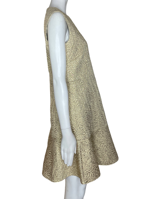 Vestido Red Valentino Acampanado Dorado- Talla S