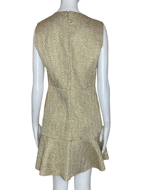 Vestido Red Valentino Acampanado Dorado- Talla S