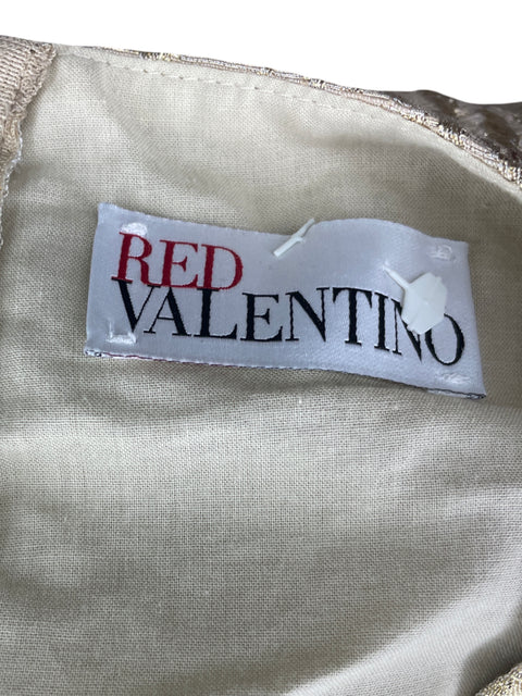 Vestido Red Valentino Acampanado Dorado- Talla S