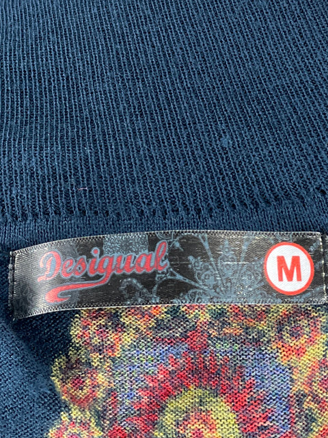 Blusa Desigual Piedras Cuello Alto Azul-Talla M
