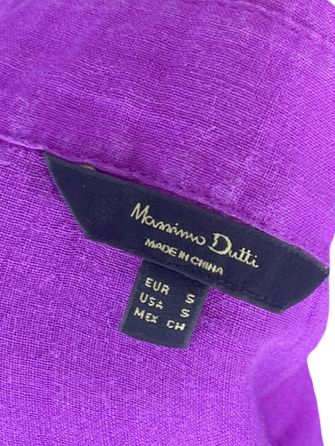 Camisa Massimo Dutti Ramio Mangas Larga Morado - Talla S