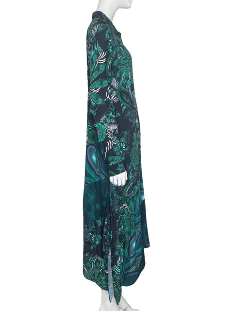 Vestido Desigual Midi Floral Verde - Talla 40