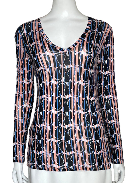 Sueter BCBG Estampado Manga Larga Negro-Talla M